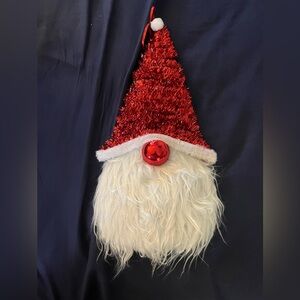 Festive Red and White Santa Gnome Hanging Decor